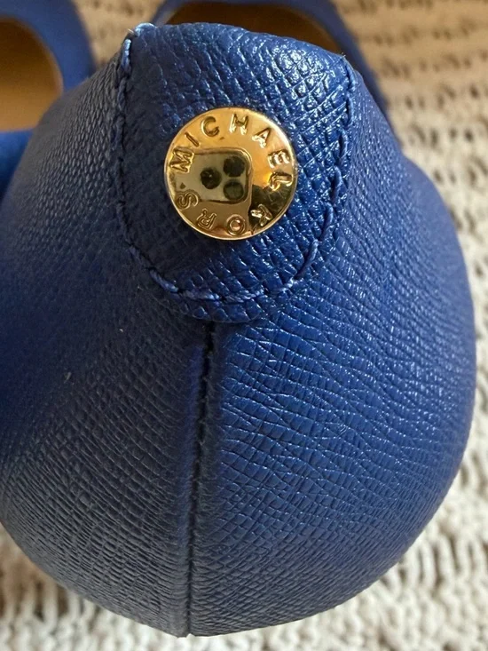 MICHAEL KORS Flex Mid Electric Blue Leather Pointed Toe 2.5” Heel Pumps Size 8M - Picture 4 of 12